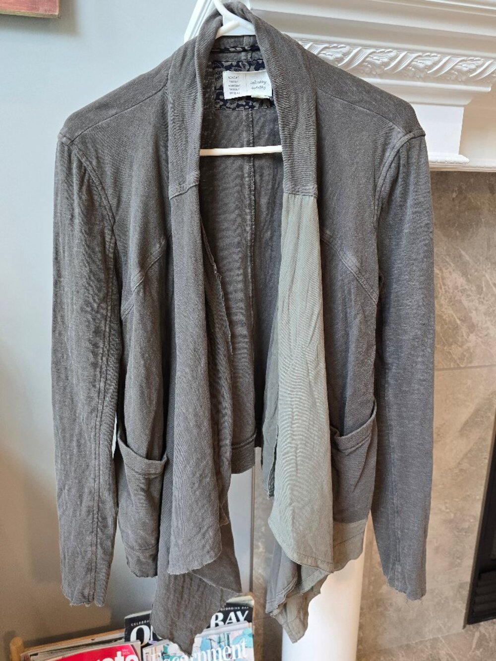 Anthropologie Saturday Sunday Gray Draped Cardigan Open Front‎ medium